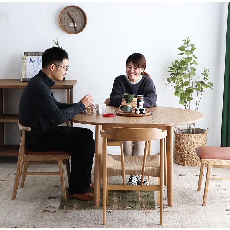 伸長式ダイニングテーブル 円形 丸 ダイニングテーブル 伸縮 テーブル