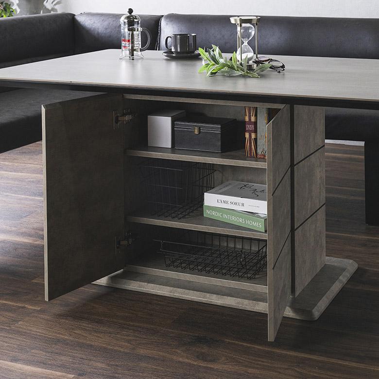 セラミック ダイニングテーブル セラミックテーブル 140 幅140 収納 机