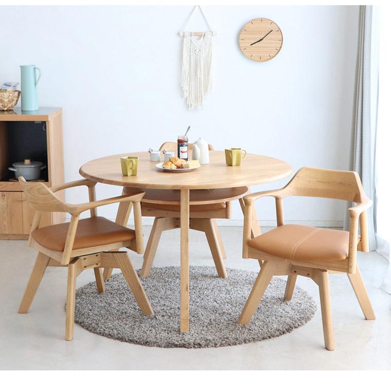 TR DC SC 6脚 アームチェア 回転式 ナチュラル ダイニングチェア 回転