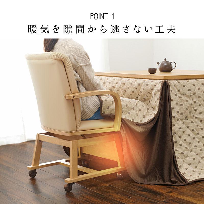 こたつ 椅子 こたつチェア 回転チェア ダイニングチェア こたつ椅子