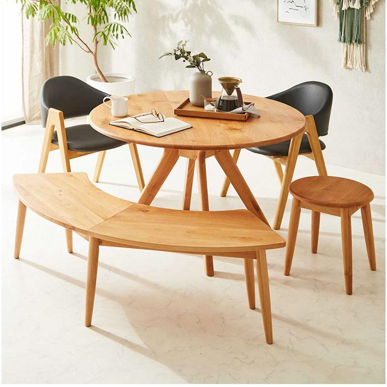 ベンチ ダイニングベンチ 扇形 半円 ダイニングチェア 幅141 2人用