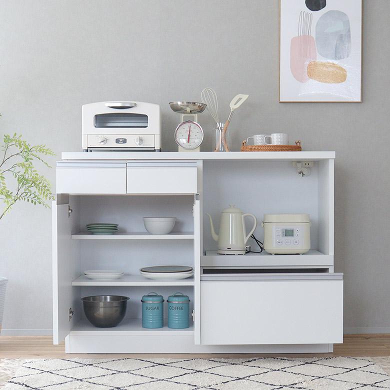 キッチンカウンター 食器棚 レンジ台 キッチン収納 完成品 日本製