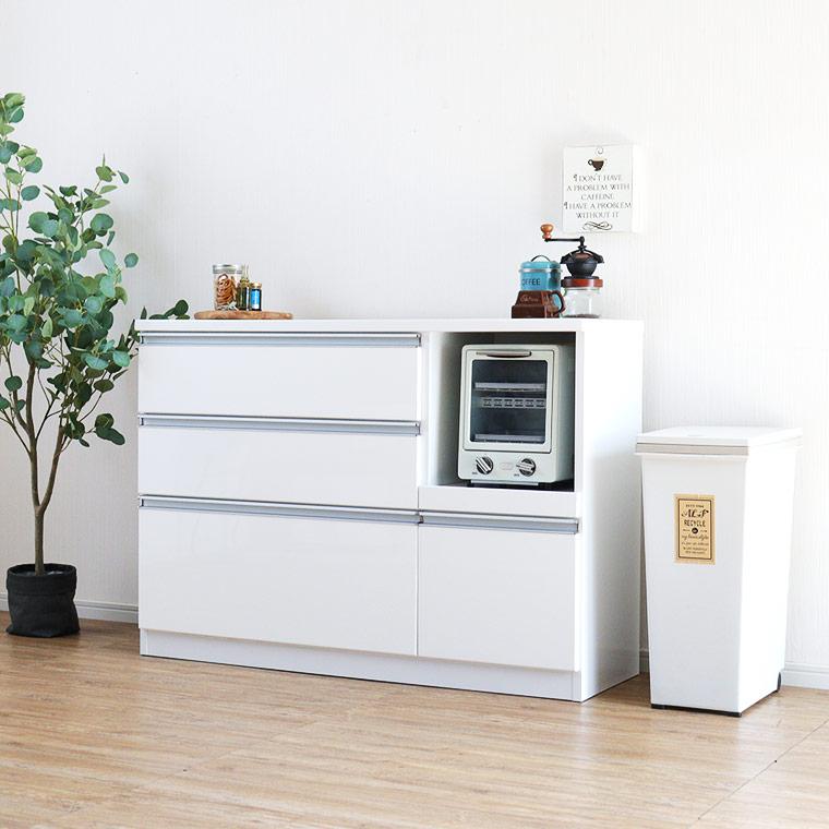 キッチンカウンター レンジ台 レンジボード 120 食器棚 完成品