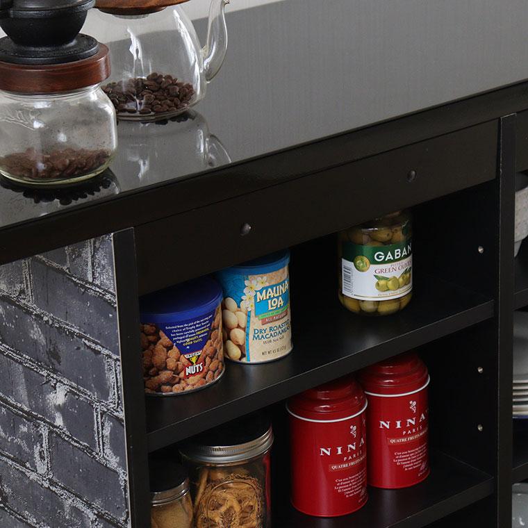 レンガ模様 バーカウンター ガラス天板付き レンガ模様 バーカウンター