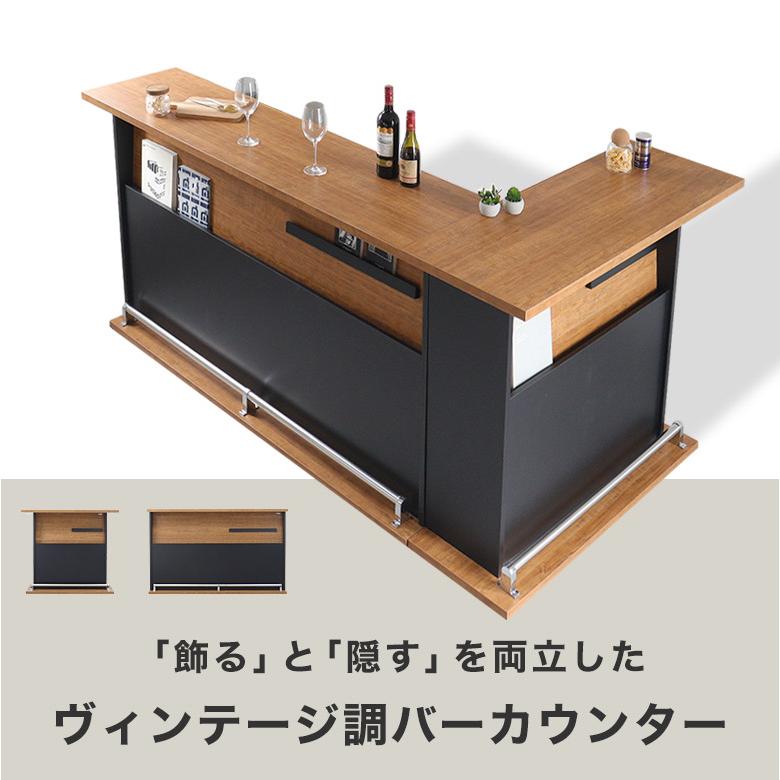 バーカウンター/カウンターテーブル バーカウンター カウンターテーブル L字 間仕切り 木製 170cm 120cm