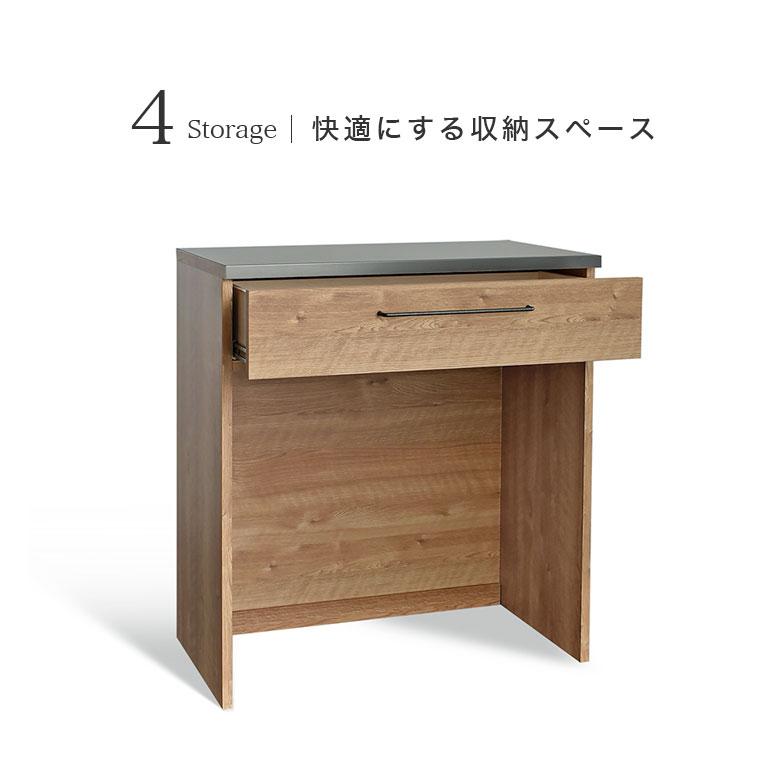 キッチンカウンター ゴミ箱収納 レンジ台 80幅 完成品 ダストボックス 作業台 日本製 インダストリアル ナチュラル 北欧 モダン 高級 ヴィンテージ オープン_7