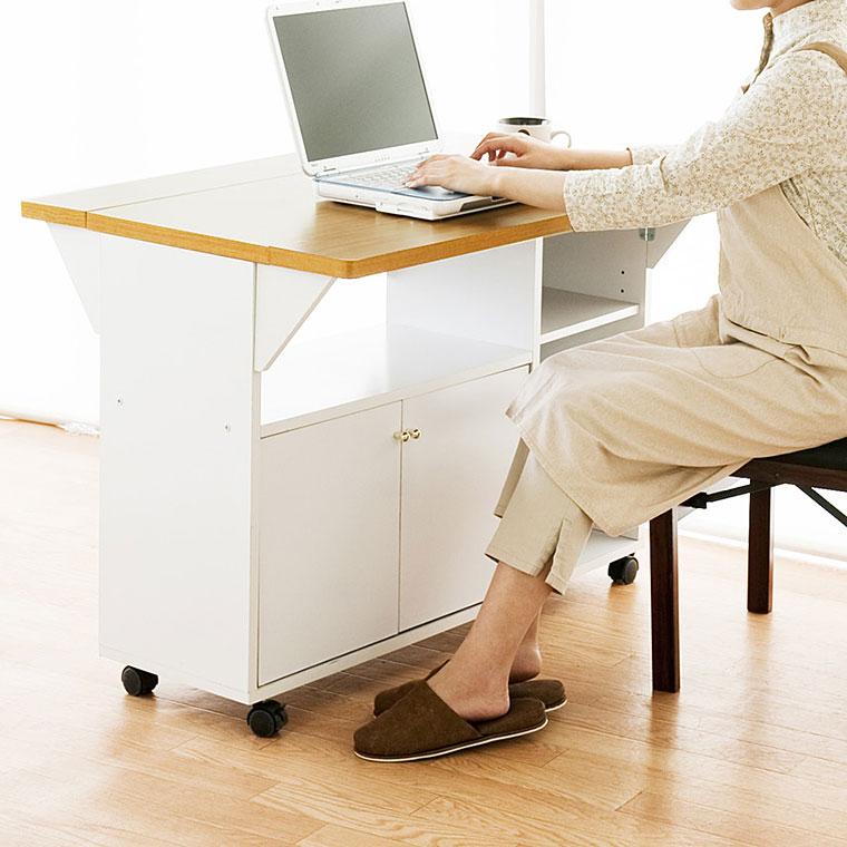 キッチンワゴン バタフライ テーブル キッチンカウンター キャスター