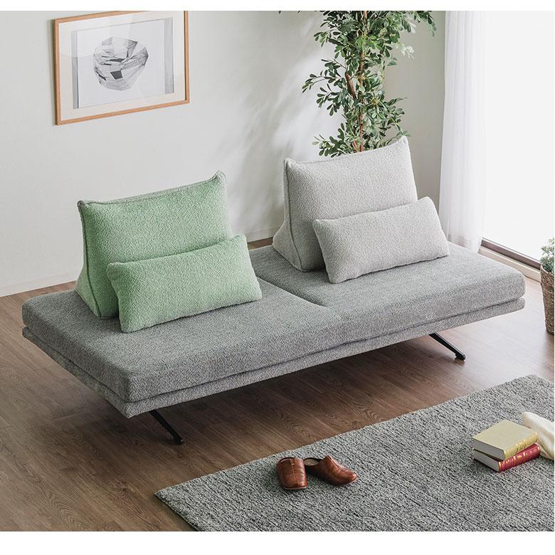 グレー ファブリックソファ 背もたれクッション付き 背クッション単品】 置き型クッション ソファクッション 背もたれ