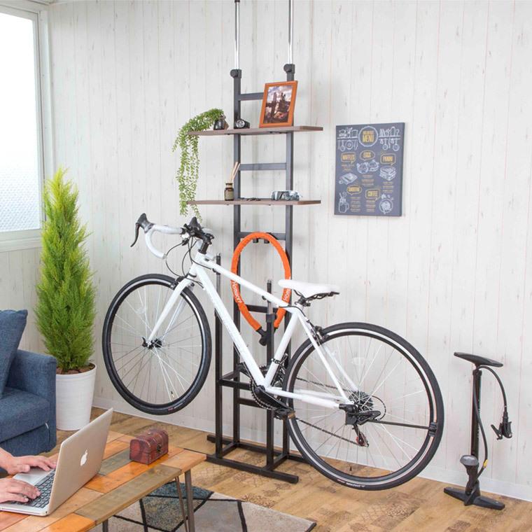 突っ張り スタンド 自転車ラック バイクスタンド ディスプレイ 室内 おしゃれ シンプル ブラック ホワイト スチール 壁掛け 転倒防止 玄関 棚 サイクル Sr 512 Shv ポタリコpotarico 通販 Yahoo ショッピング