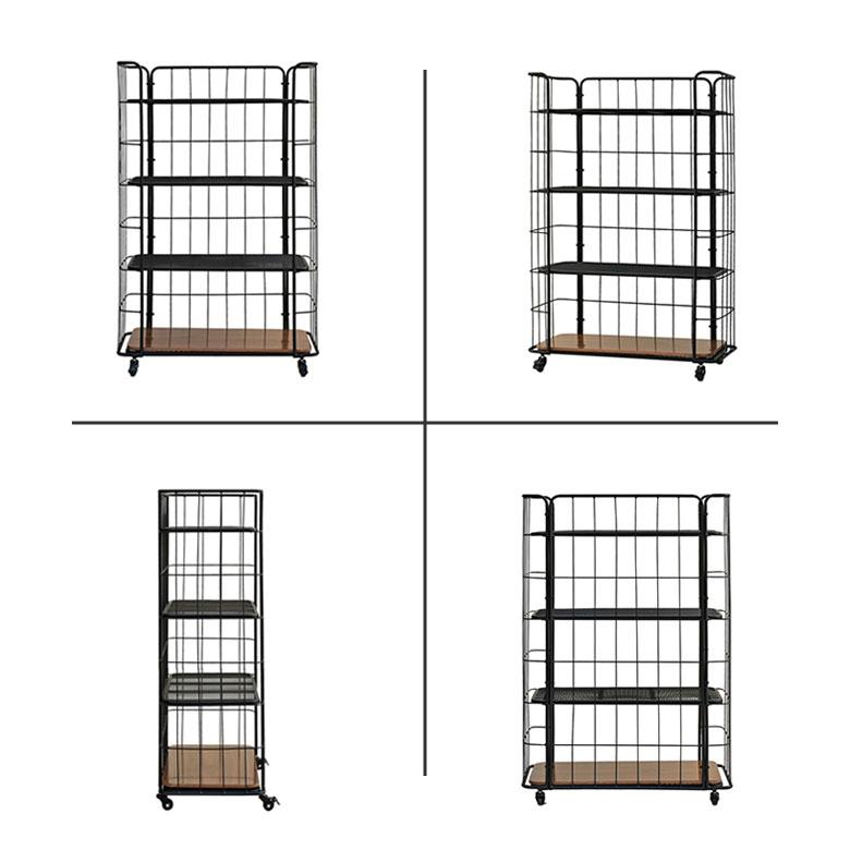 ラック 棚 スチールラック アイアンラック 4段 キャスター付き
