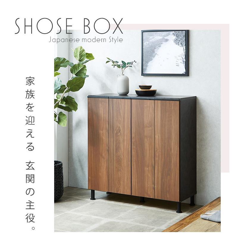 シューズボックス 靴箱 下駄箱 靴入れ ロータイプ 幅100 完成品 国産