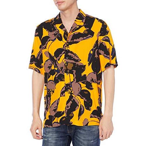 最低価格の [ヒューゴ] シャツ/ブラウス ビブラントフローラルプリント シャツ M オレンジ 半袖