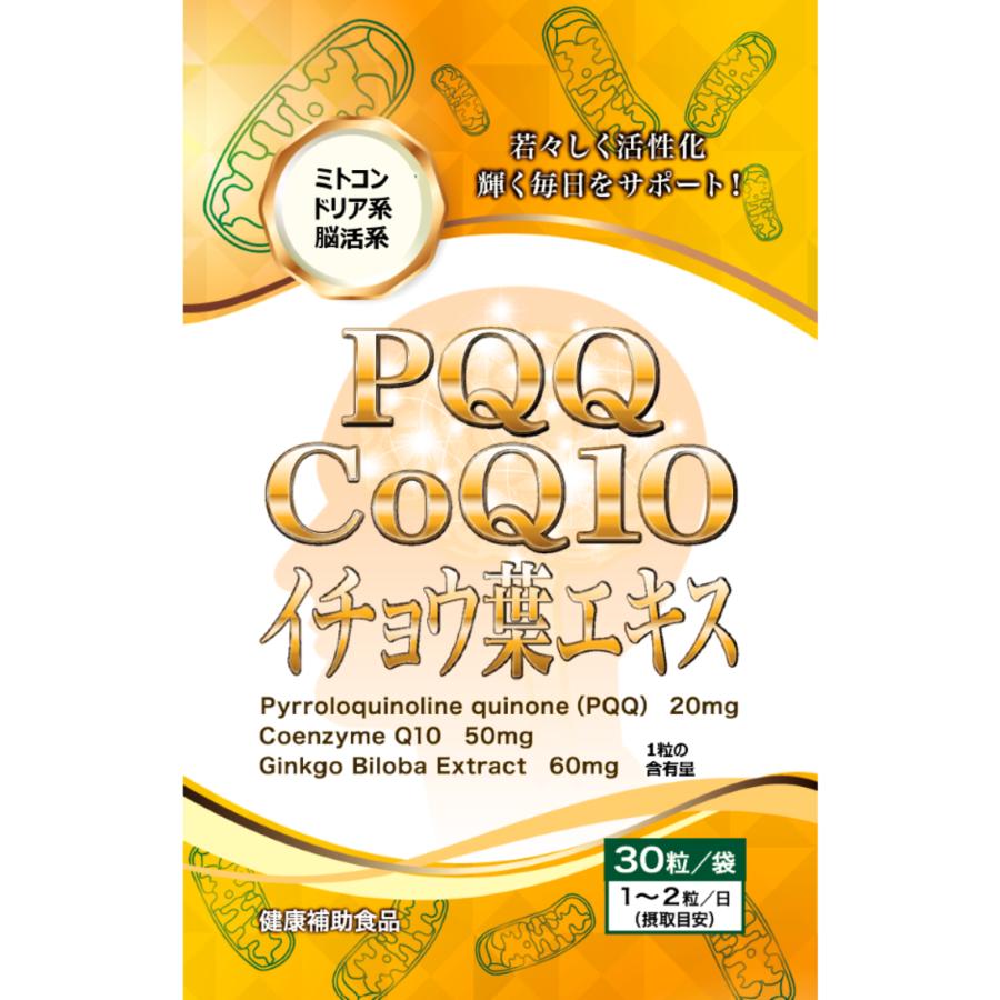 PQQ20mg　CoQ10 50mg イチョウ葉エキス60mg ＜１＞植物性カプセル 脳活 記憶力 物忘れ ミトコンドリア NMN NAD? 虹メディカル | 