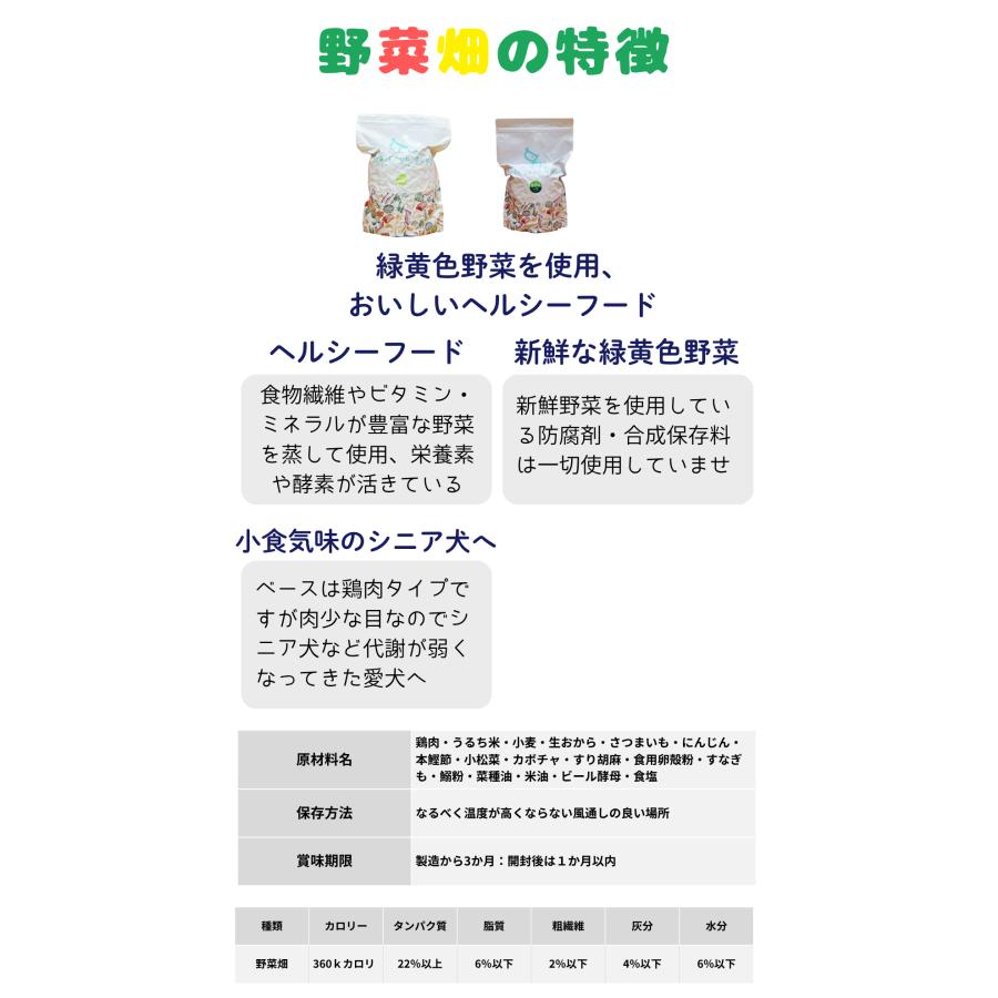 国産 無添加 ドックフード シニアパック C-2【 お米のドッグフード 】 鶏肉 800ｇ 2個  ドッグフード工房 野菜畑 700g 2個 セット_10