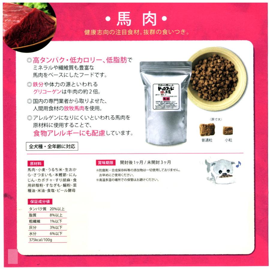 国産 無添加 自然食 健康 こだわり食材 ドッグフード工房 馬肉ベース