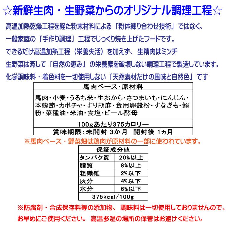 ドッグフード工房 犬 ドッグフード 無添加 国産 小型犬 シニア犬用ドライフード 馬肉 鶏肉 野菜畑 自由に選べる700ｇ 6個パック_7