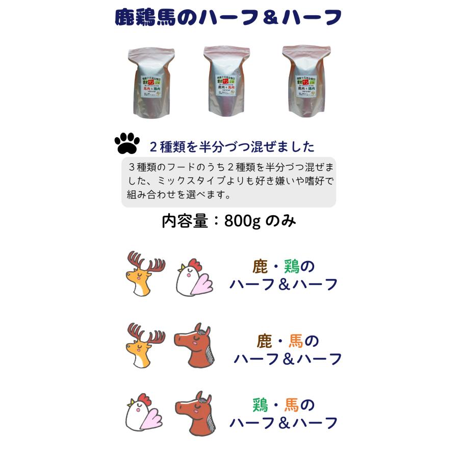 犬 ドッグフード 無添加 国産 鹿 鶏 馬 小型犬 シニア犬用ドライフード 愛犬ワンダフル 鹿馬ハーフ＆ハーフ 小粒 普通粒 800g 5個_13