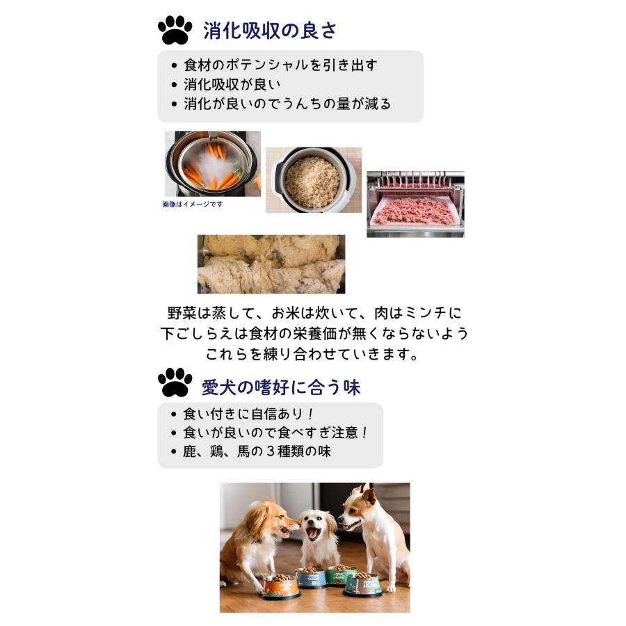 犬 ドッグフード 無添加 国産 鹿 鶏 馬 小型犬 シニア犬用ドライフード 愛犬ワンダフル 鹿馬ハーフ＆ハーフ 小粒 普通粒 800g 5個_6
