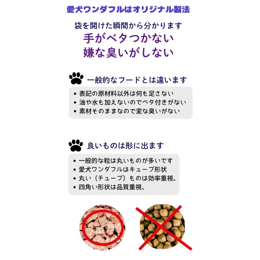 犬 ドッグフード 無添加 国産 鹿 鶏 馬 小型犬 シニア犬用ドライフード 愛犬ワンダフル 鹿馬ハーフ＆ハーフ 小粒 普通粒 800g 5個_8
