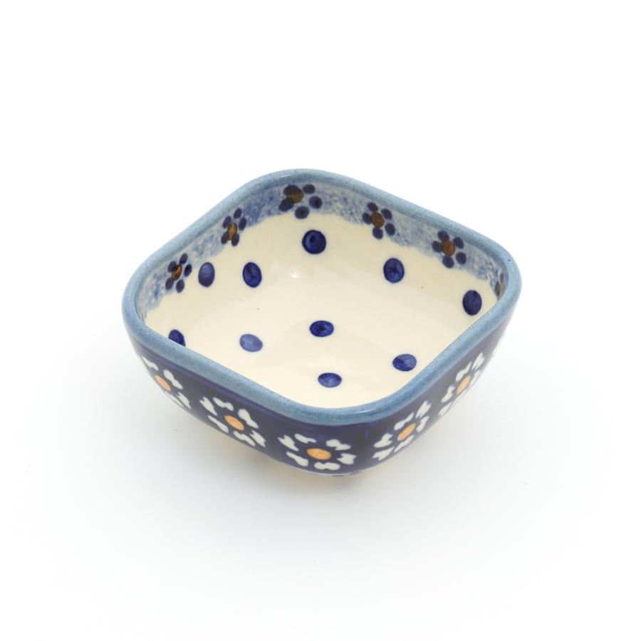 ポーランド食器 スクエアボウル ウィザブルードット ポーリッシュ