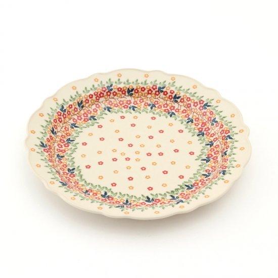 ポーランド食器 ポーリッシュポタリー　フリルプレート ポーランド食器 フリルプレート 直径30cm KK02 ポーリッシュポタリー