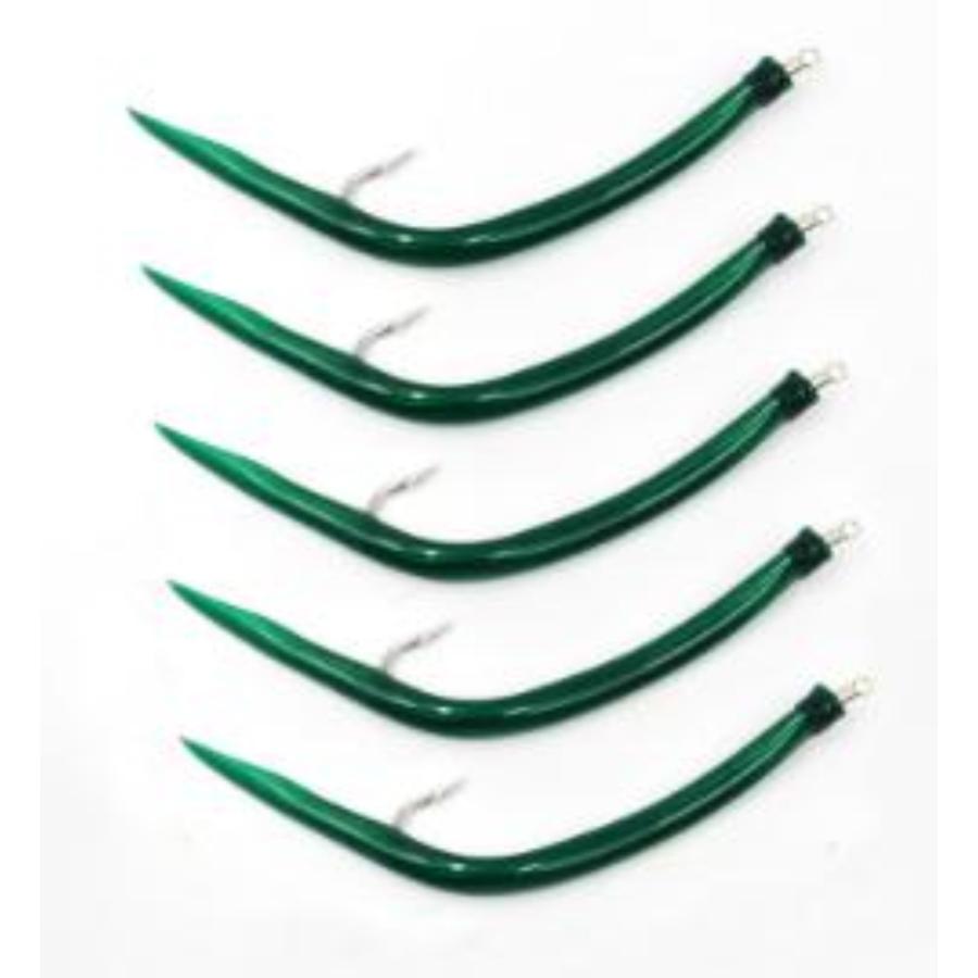 グリーン 釣り針 トローリング 海釣り 船釣り 5本セット ヒラメ タラ