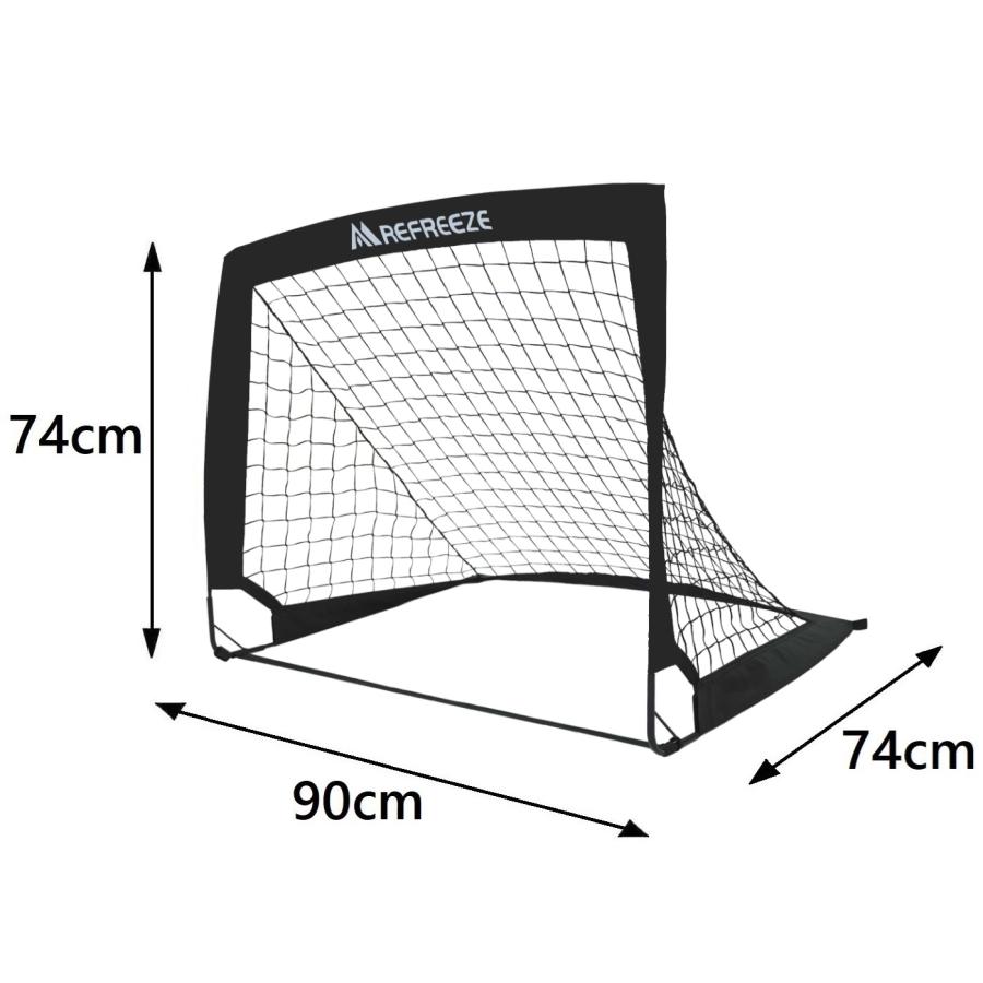REFREEZE リフリーズ 90×74cm 折りたたみ サッカーゴール ブラック 1個 収納バッグ付き 室内 屋外兼用 ポータブル ポップアップ サッカー |  | 01