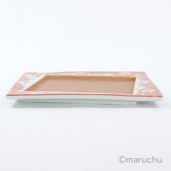 梅花角皿（大） 梅柄 かわいい お正月用 日本製 美濃焼 : ひろん家