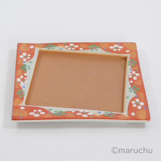 梅花角皿（大） 梅柄 かわいい お正月用 日本製 美濃焼 : ひろん家