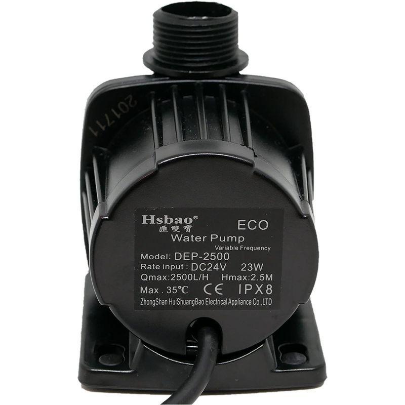 HSBAO DEP-2500 吐出量2500L/H (毎分41L) 揚程2.5m DCポンプ 水中ポンプ 水槽ポンプ 省エネ 低騒音 99段 HSBAO DEP 吐出量2500L/H 毎分41L 揚程2 5m DCポンプ 水中ポンプ 水槽ポンプ 省エネ 低騒音 99段