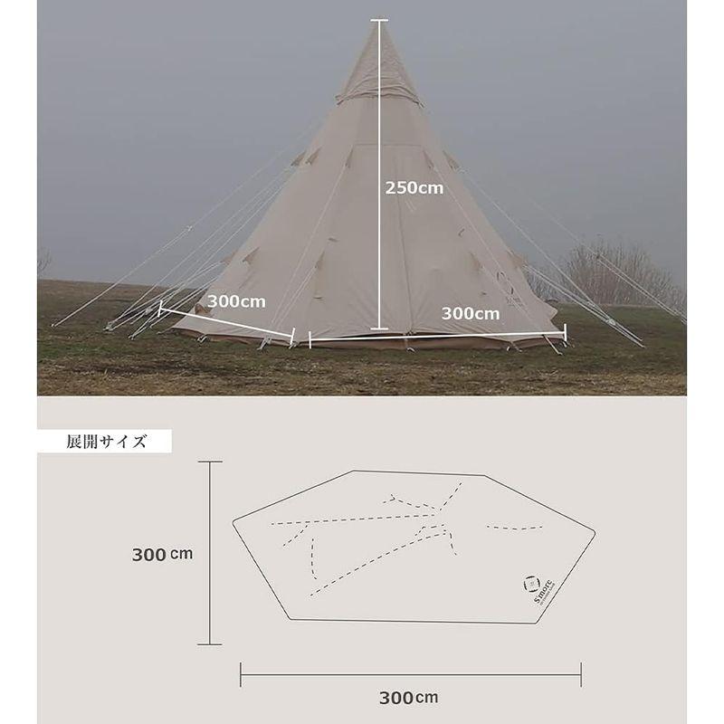 通販の【公式】 S´more (スモア) Tippo 300 ティピーテント テント ティピ tipi収納バッグ付き 300*300*250cm ポリコット