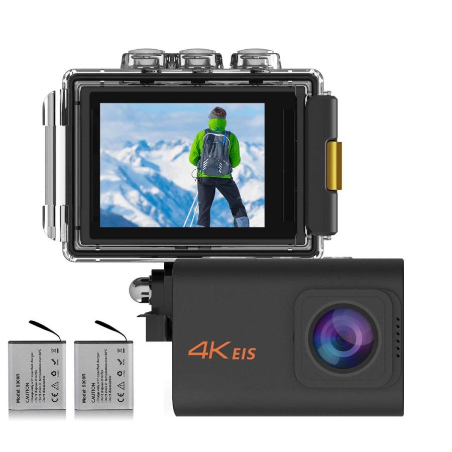 超目玉アイテム Muson ムソン アクションカメラ 4k高画質 00万画素 手振れ補正 Wifi搭載 外部マイク対応 30m防水 自撮り棒付き 10mahバッテリー2個 メーカー１年保証 バーゲン Myrevival Org