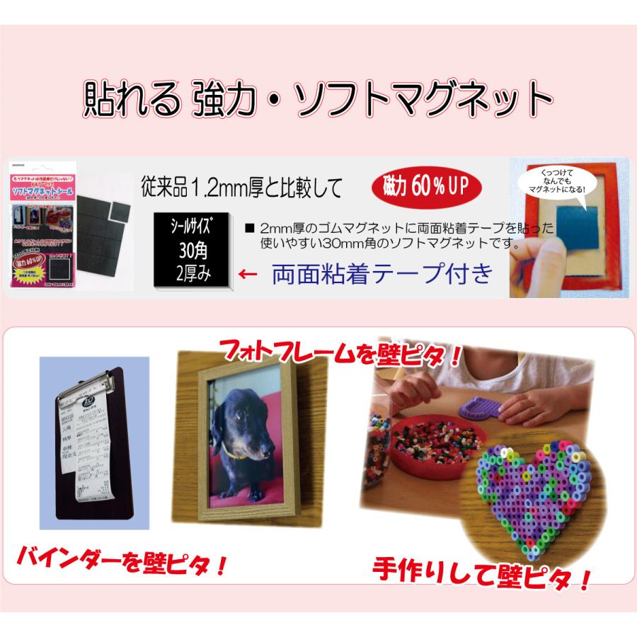 ソフト強力マグネットシール（ ３０ｍｍ角×２ｍｍ厚 ）１２個入り |  | 03