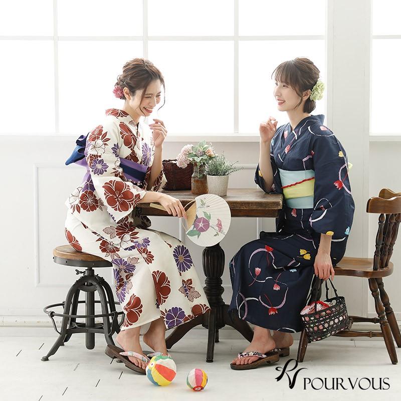 PourVous（プールヴー） 浴衣 レディース セット 兵児帯 反物 帯