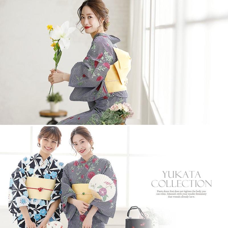 PourVous 浴衣 レディース セット 兵児帯 反物 帯 レトロ 安い