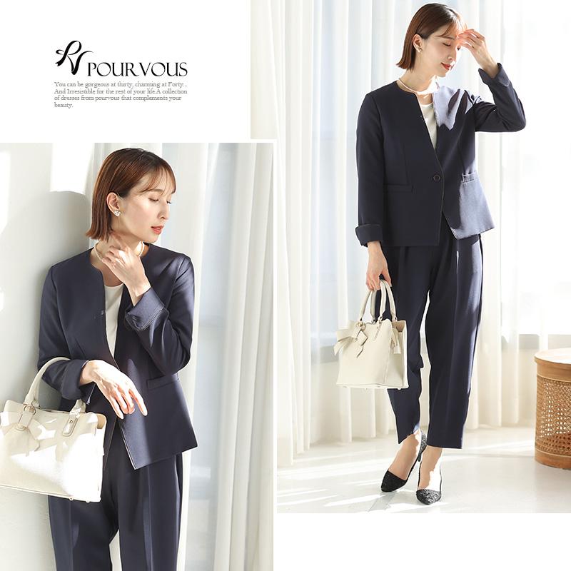 PourVous（プールヴー） パンツスーツ セレモニー 母 卒園式 入学式