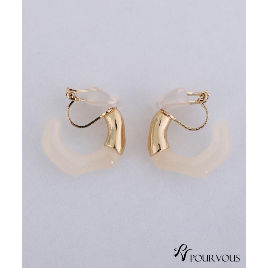 PourVous（プールヴー） パール フープ イヤリング 耳飾り