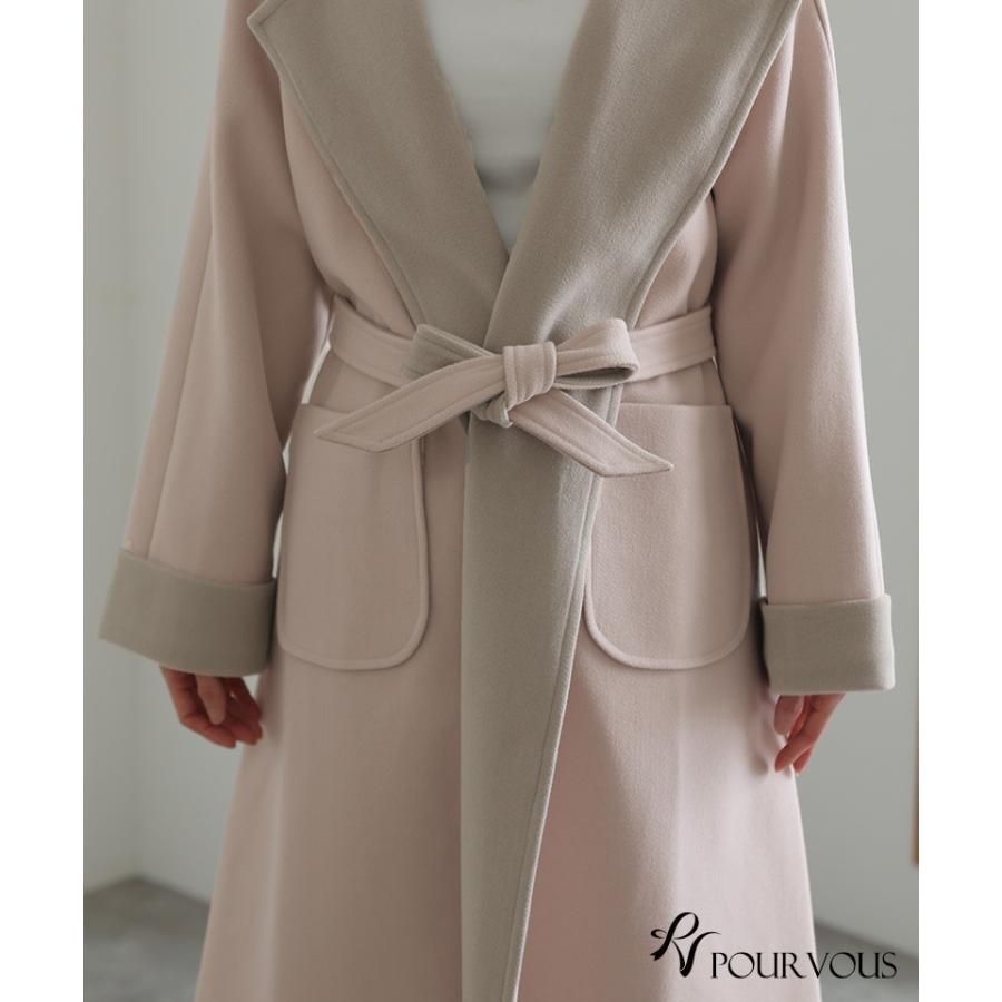 PourVous（プールヴー） ロングコート アウター ラップコート コート