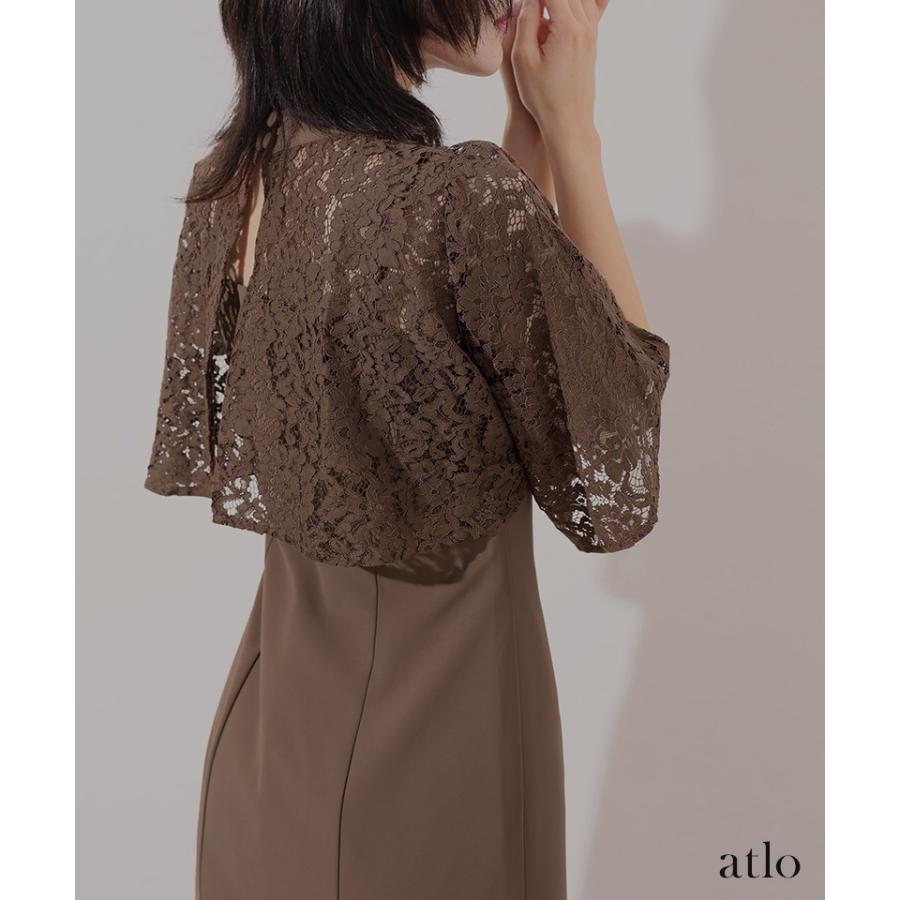 【低身長用サイズあり】ドレス 結婚式 オケージョンドレス パーティードレス 体型カバー ワンピース 大きいサイズ 服装 フォーマルドレス 袖あり 20代 30代 40代の画像