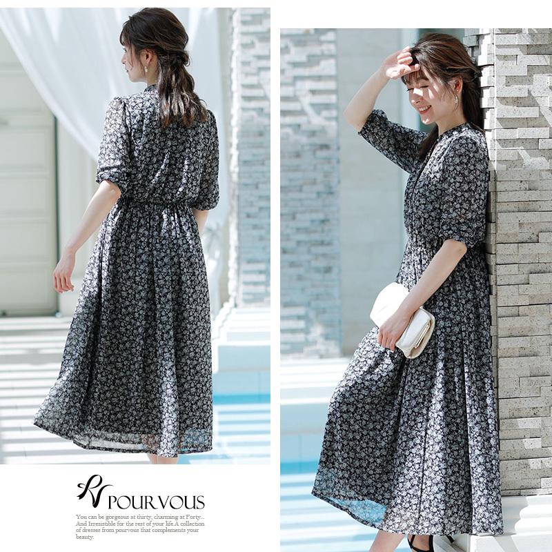 PourVous（プールヴー） ワンピース カジュアル シンプル 服 服装 60代