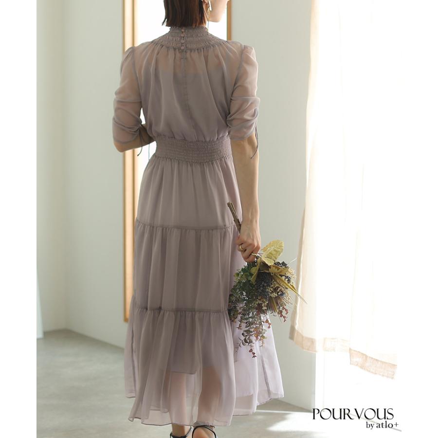 パーティードレス 結婚式 服装 ドレス フォーマル ワンピース 即日発送 韓国 ロング丈 体型カバー 顔合わせ お呼ばれ 20代 40代 大きいサイズ プチプラ 袖ありの画像