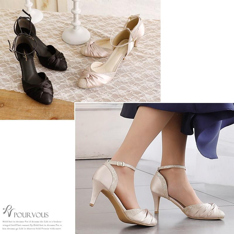 PourVous（プールヴー） パンプス シューズ ヒール ミュール ブラック