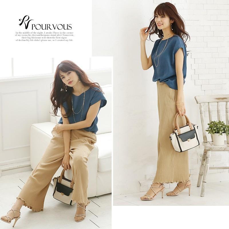 パンツ パンツスタイル ワイドパンツ 膝下 Ladies Long ウエスト お洒落 ガーリー かわいい キュート きれいめカジュアル ヒップカバー シワになりにくい Wk0114 セレブワンピース ドレスpourvous 通販 Yahoo ショッピング