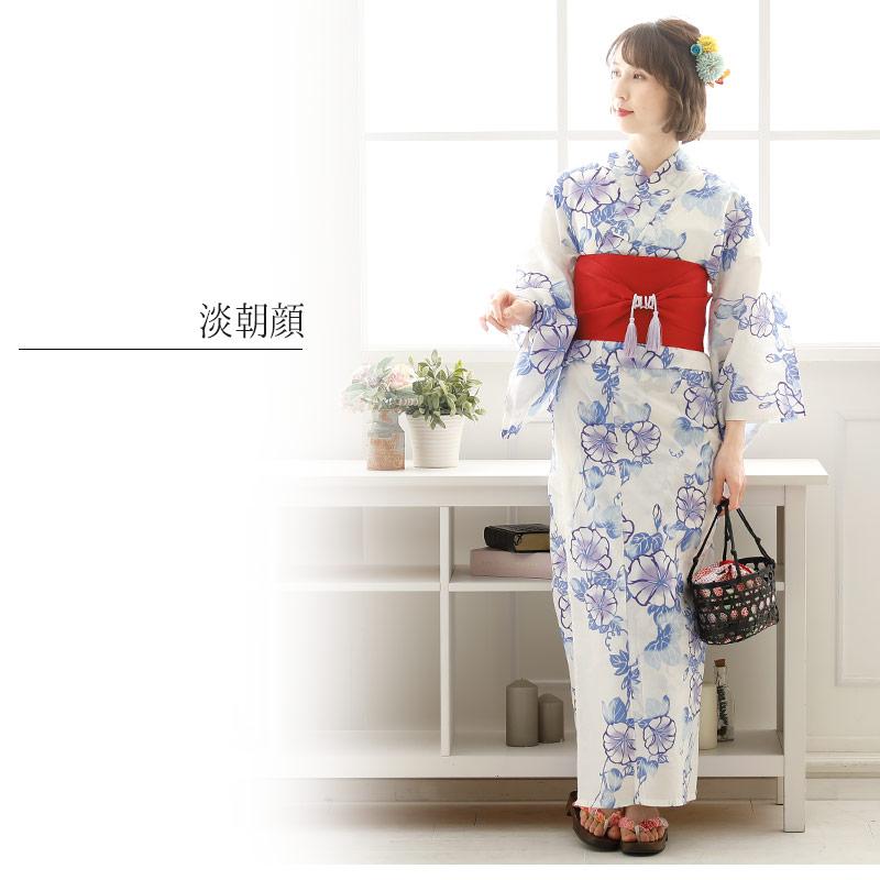 新品 婦人物 浴衣反物 10 PourVous 浴衣 レディース セット 半巾帯 反物 帯 レトロ 安い