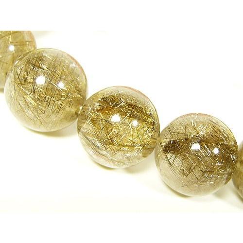 プラチナルチルクォーツ/天然石パワーストーンブレスレット13mm≪1点もの≫の画像