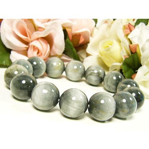 【高品質】伝説のオオカミ『ウルフアイ』の最高峰　◆◇銀狼の眼/Silver Wolf Eyes◇◆16mmブレスレット/1点もの
