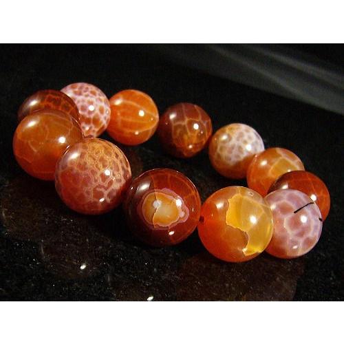 ファイアーアゲート天然石パワーストーンブレスレット/18mm/1点もの
