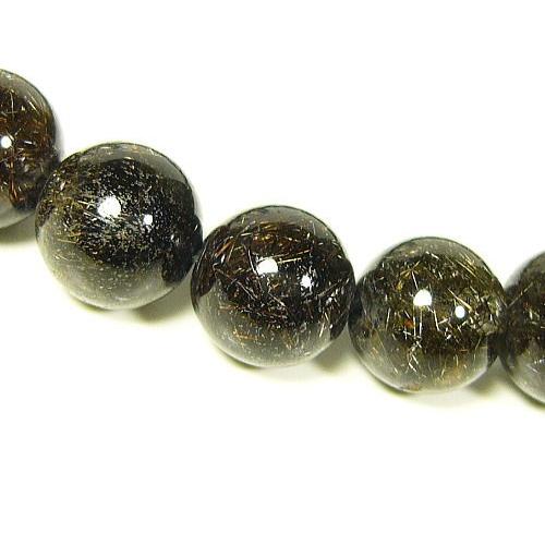 鑑別書付き！ブラックルチル（黒針水晶）ブレスレット7mm≪1点もの