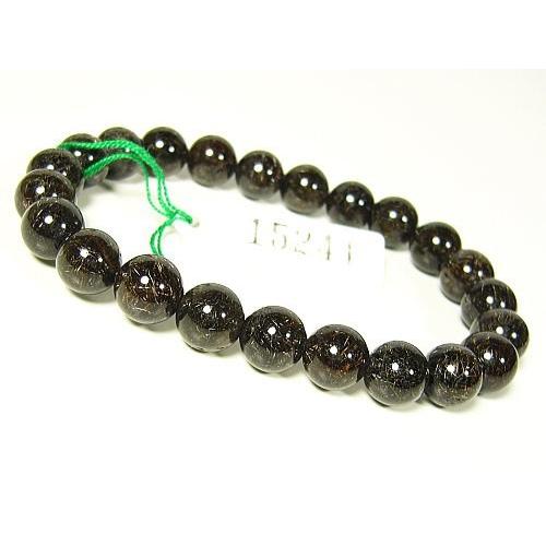 鑑別書付き！ブラックルチル（黒針水晶）ブレスレット8mm≪1点もの