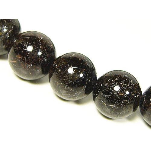 鑑別書付き！ブラックルチル（黒針水晶）ブレスレット8mm≪1点もの
